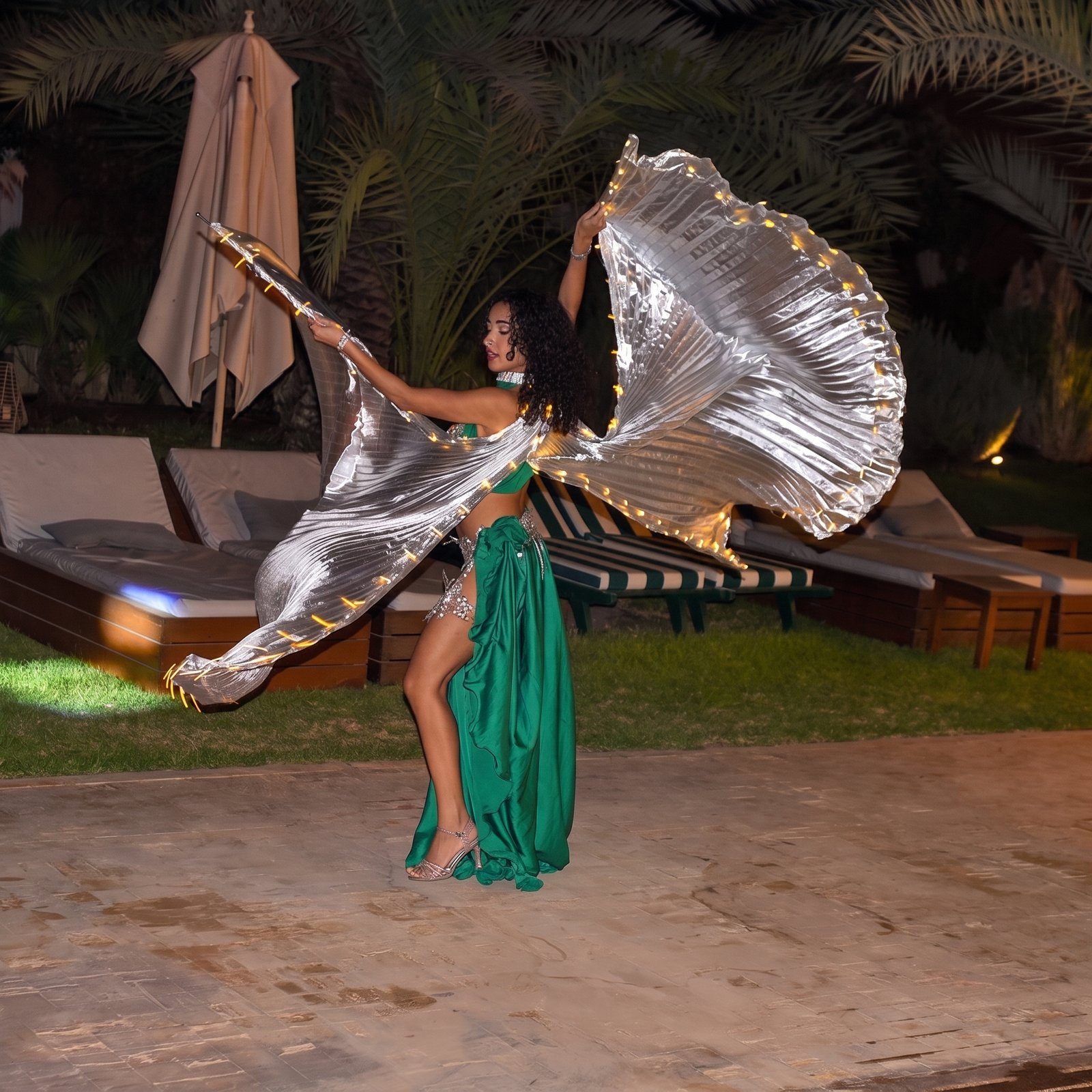 Moroccan folkloric dancer performing at event in Marrakech